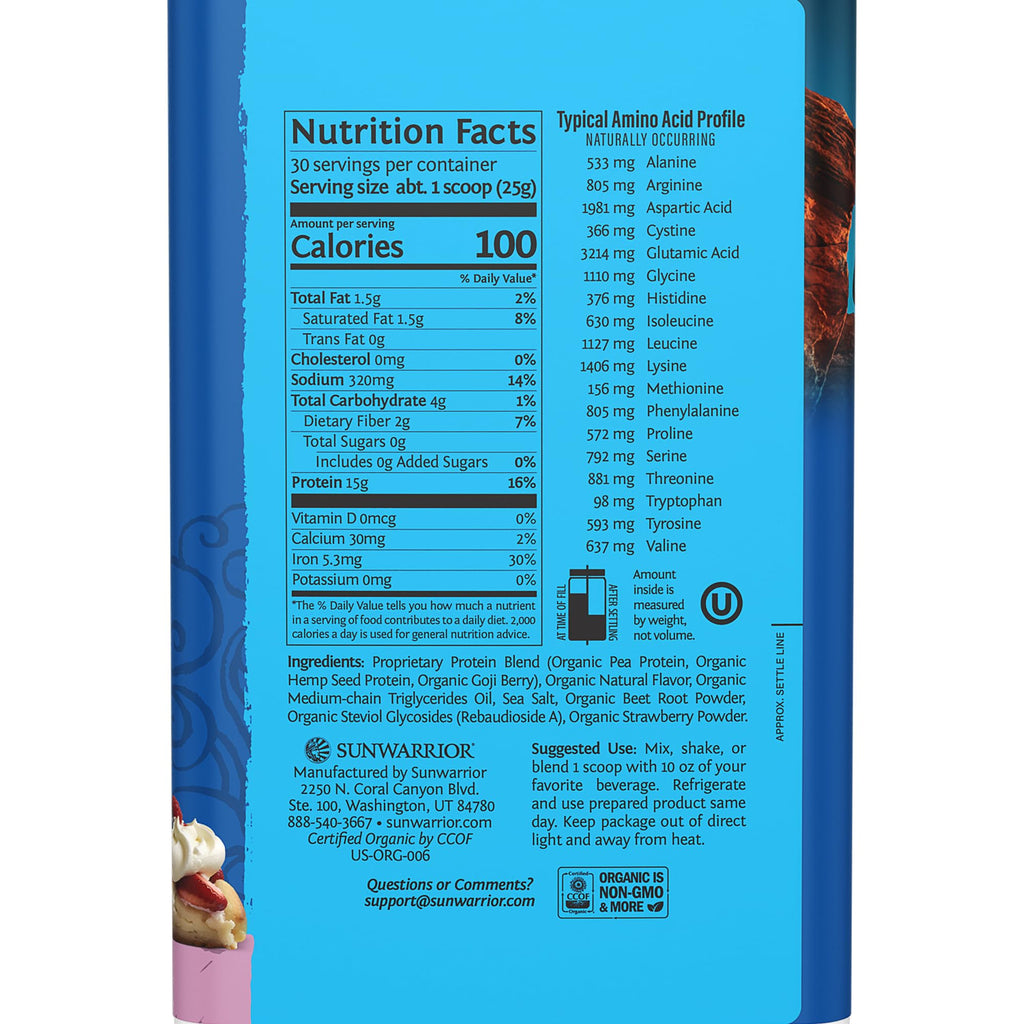 Organic Plant Based Protein Powder | Vegan Organic Protein Powder Vanilla Flavored with BCAA Amino Acids & Hemp Seed Pea Blend | Non-GMO Soy Dairy Filler & Gluten Free (Vanilla, 32 Servings)