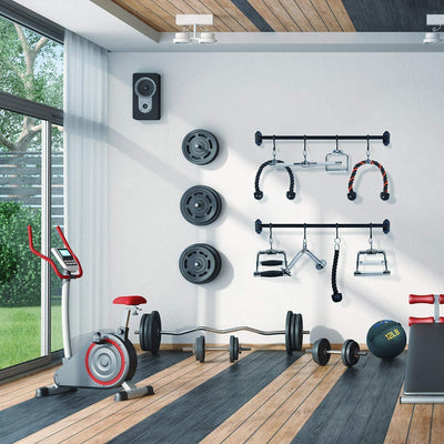 Yes4All Cable Machine Attachment, Row Handles, Tricep Rope, Straight Bar, V Bar, LAT Pulldown Accessories Load 880 LB for Home Gym