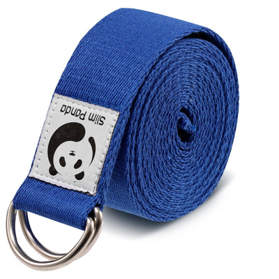 Slim Panda Yoga Strap for Stretching,Cotton Yoga Strap with Adjustable D-Ring Buckle,Non-Elastic Yoga Belt for Pilates,Gym Workouts,Physical Therapy,Improve Flexibility