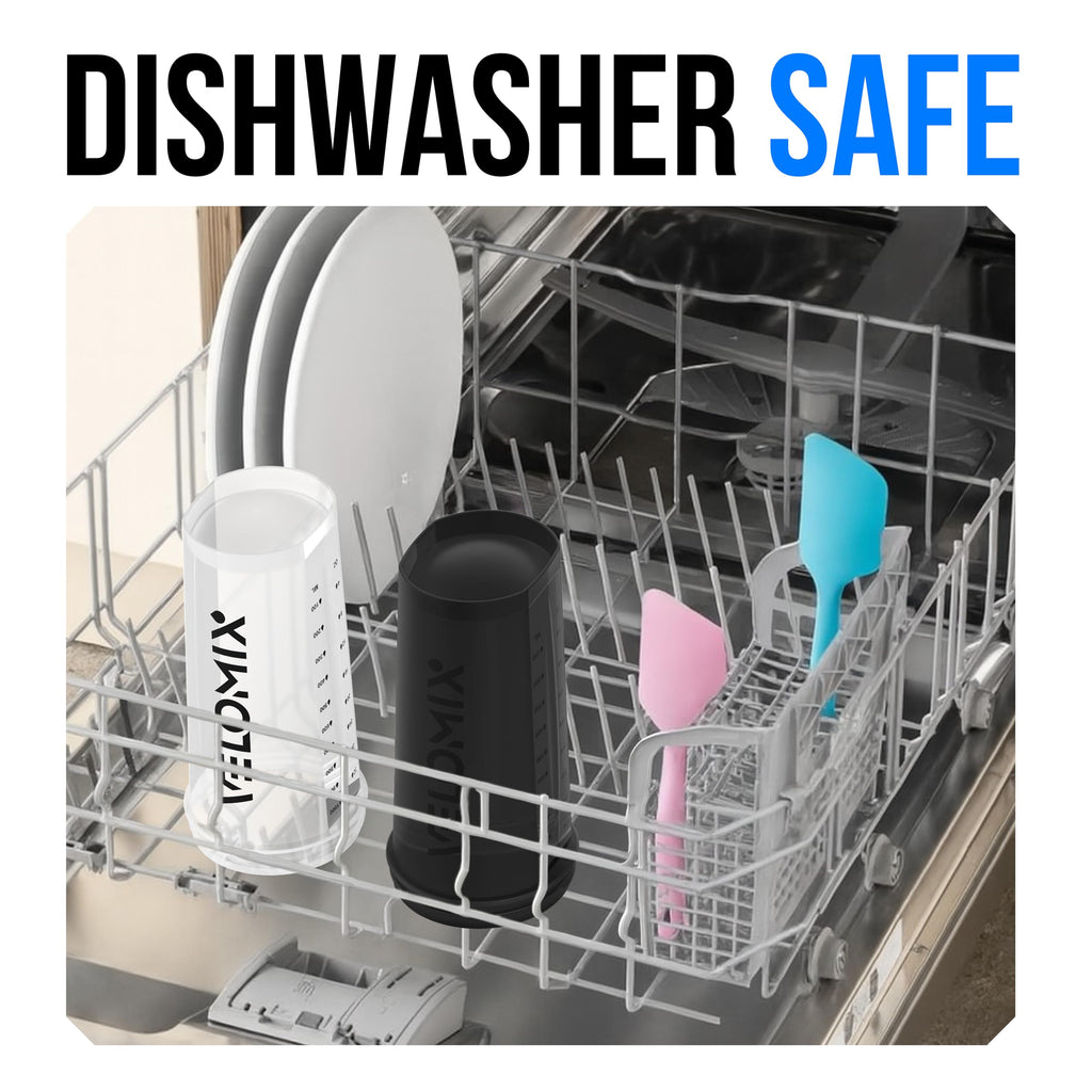 VELOMIX -2 Pack- 28 oz Protein Shaker Bottles for Protein Mixes - 2x Wire Whisk | Leak Proof Shaker Cups for Protein Shakes | Protein Shaker Bottle Pack (Black/Transparent)