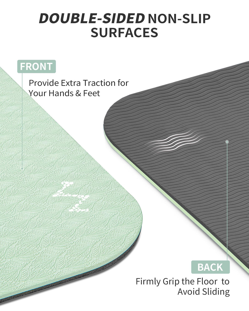 CAMBIVO Large Yoga Mat (6'x 4'), Extra Wide Workout Mat for Men and Women, Yoga Mat Thick 1/3 &1/4 Exercise Mats for Home Workout, Yoga, Pilates (Black,1/4 inch)