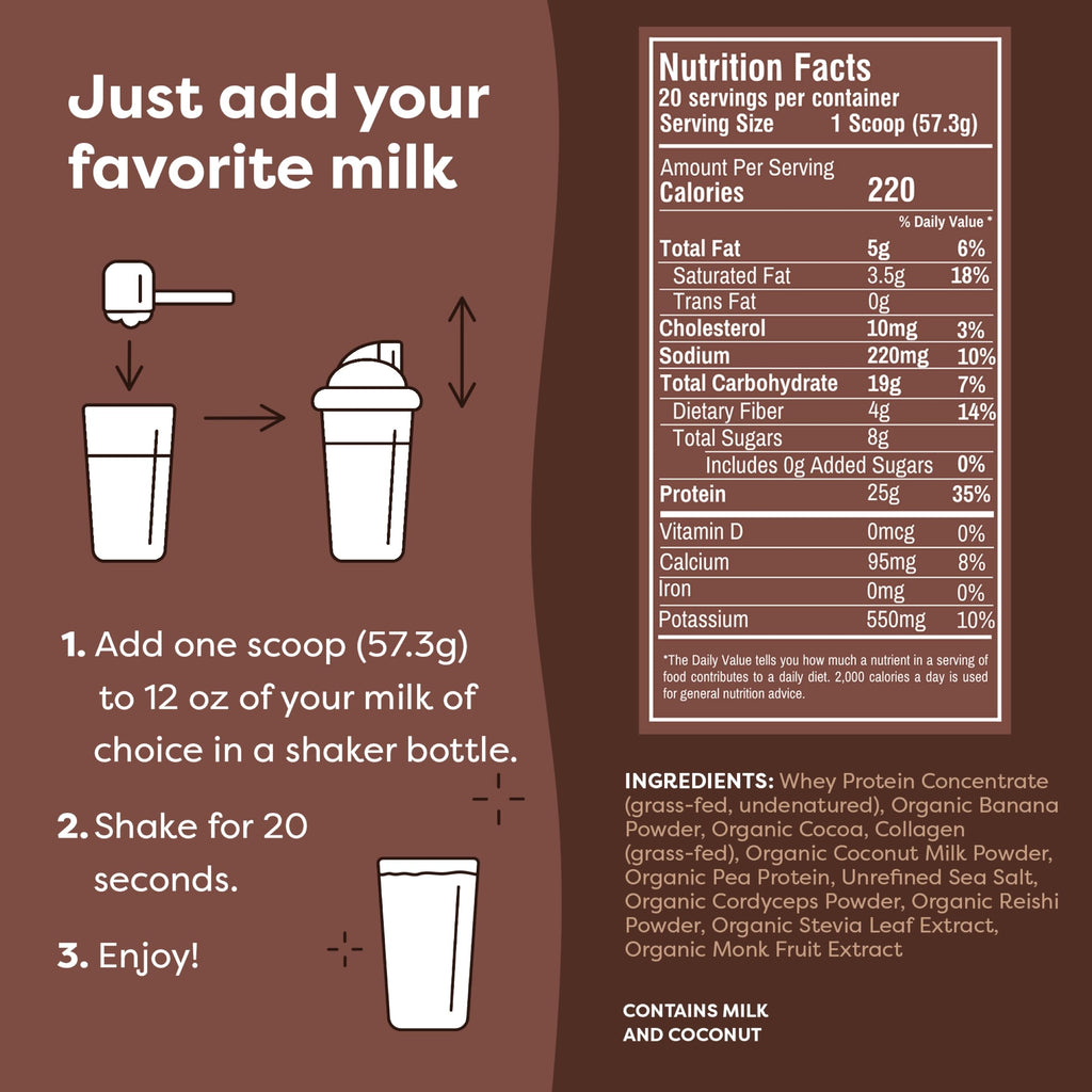 FlavCity Grass Fed Whey Chocolate Protein Powder - Chocolate Peanut Butter - 25g Protein & 10g Collagen - Made with Organic Cocoa & Coconut Milk - Gluten Free & No Added Sugars (20 Servings)