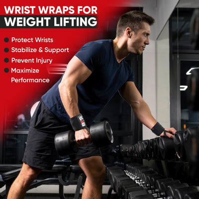 Wrist Wraps for Weightlifting,18” Premium Quality Wrist Straps for Weightlifting,Weight Lifting Wrist Wraps with Thumb Loop for Curls Dips,Powerlifting Weight Training Men Women