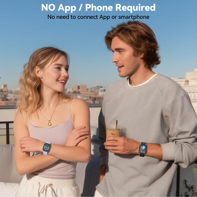 EURANS Smart Watch No App/Phone Required, 1.85" Ultra HD Display | Waterproof Fitness Tracker | 24/7 Heart Rate/Sleep Monitor | Step Counter for Walking, Pedometer & Activity Tracker for Women Men