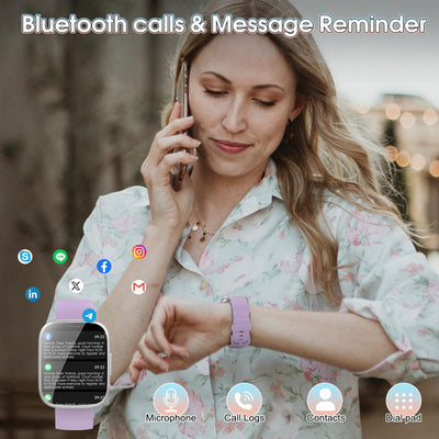 Smart Watch for Men Women(Answer/Make Calls), 1.95" HD Touch Screen Fitness Watch with Sleep Heart Rate Monitor, 110+ Sports Modes, IP68 Waterproof Activity Trackers Compatible with Android iOS, Black