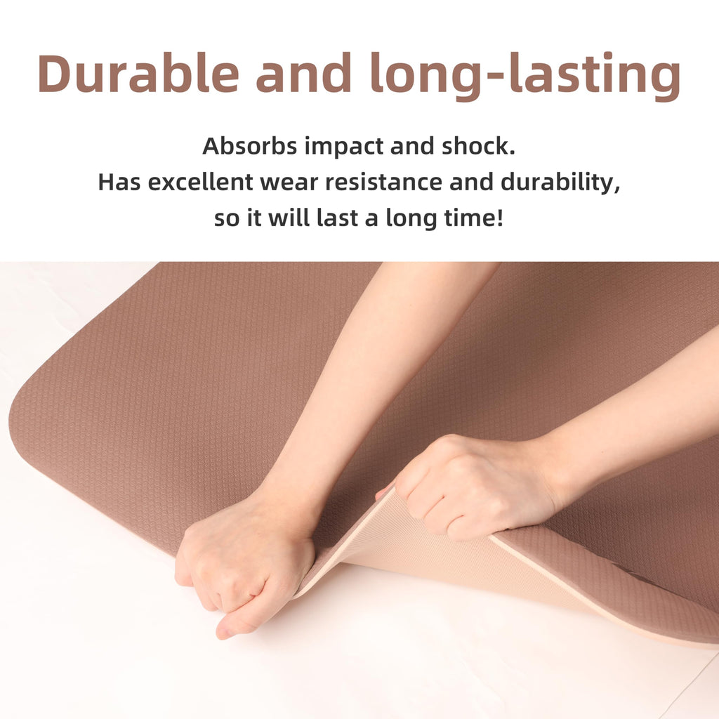 Yoga Mat Non Slip Anti-tear,extra thick-2/5 inch（10MM）High Resiliency Professional POE Yoga Mats for Women Men Kids,72"x24"inch,Workout, Yoga, Pilates and Floor Exercise, with Carrier Strap