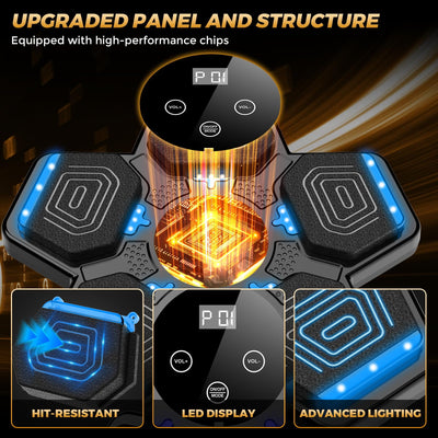 2025 Music Boxing Machine for Adults and Kids, Smart Bluetooth Boxing Training Equipment with Gloves Wall Mounted, Workout Punching Machine for Home,Office and Gym