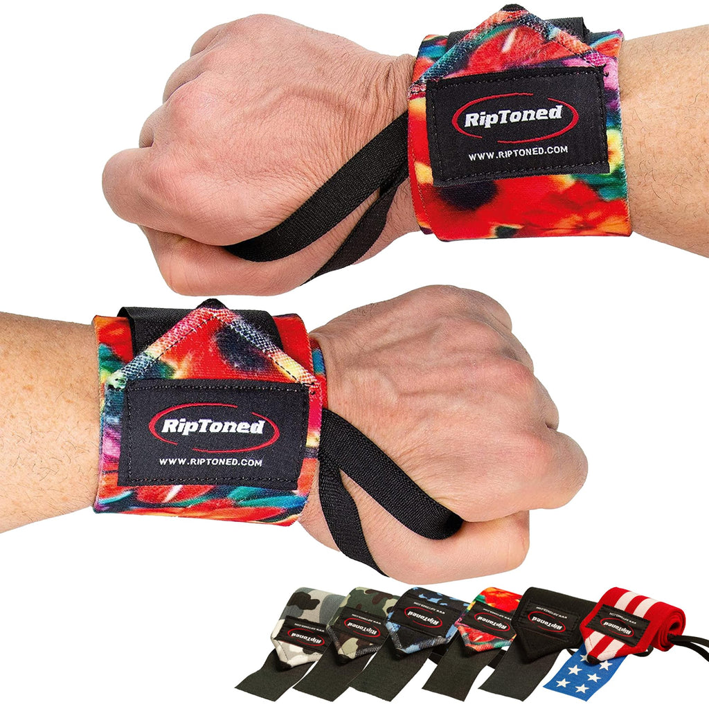 Rip Toned 18” Wrist Wraps - USPA Endorsed Wrist Straps for Weightlifting - Quality Wrist Support - Adjustable, Durable, Machine Washable - Gym Wraps for Powerlifting - for Men & Women