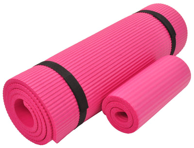 Fitvids All Purpose 1/2-Inch Extra Thick High Density Anti-Tear Exercise Yoga Mat and Knee Pad with Carrying Strap and Optional Yoga Blocks, Multiple