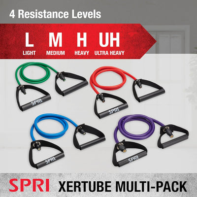 SPRI Xertube Resistance Bands with Handles – All Exercise Cords Sold Separately with Home Gym Workout Fitness Door Anchor Attachment Option