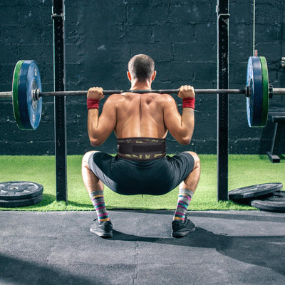 RitFit Weight Lifting Belt - Great for Squats, Lunges, Deadlift, Thrusters - Men and Women - 6 Inch Black/Camouflage