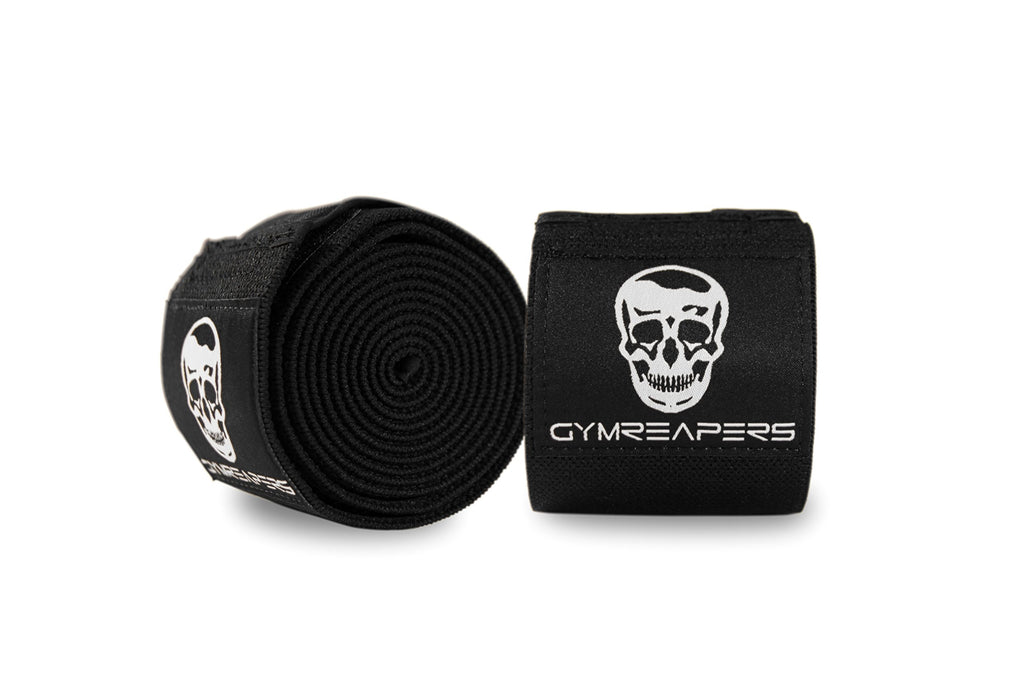 Gymreapers Knee Wraps for Squats and Powerlifting 72 Inch Compression Wraps with Strap for Men & Women Weightlifting Support