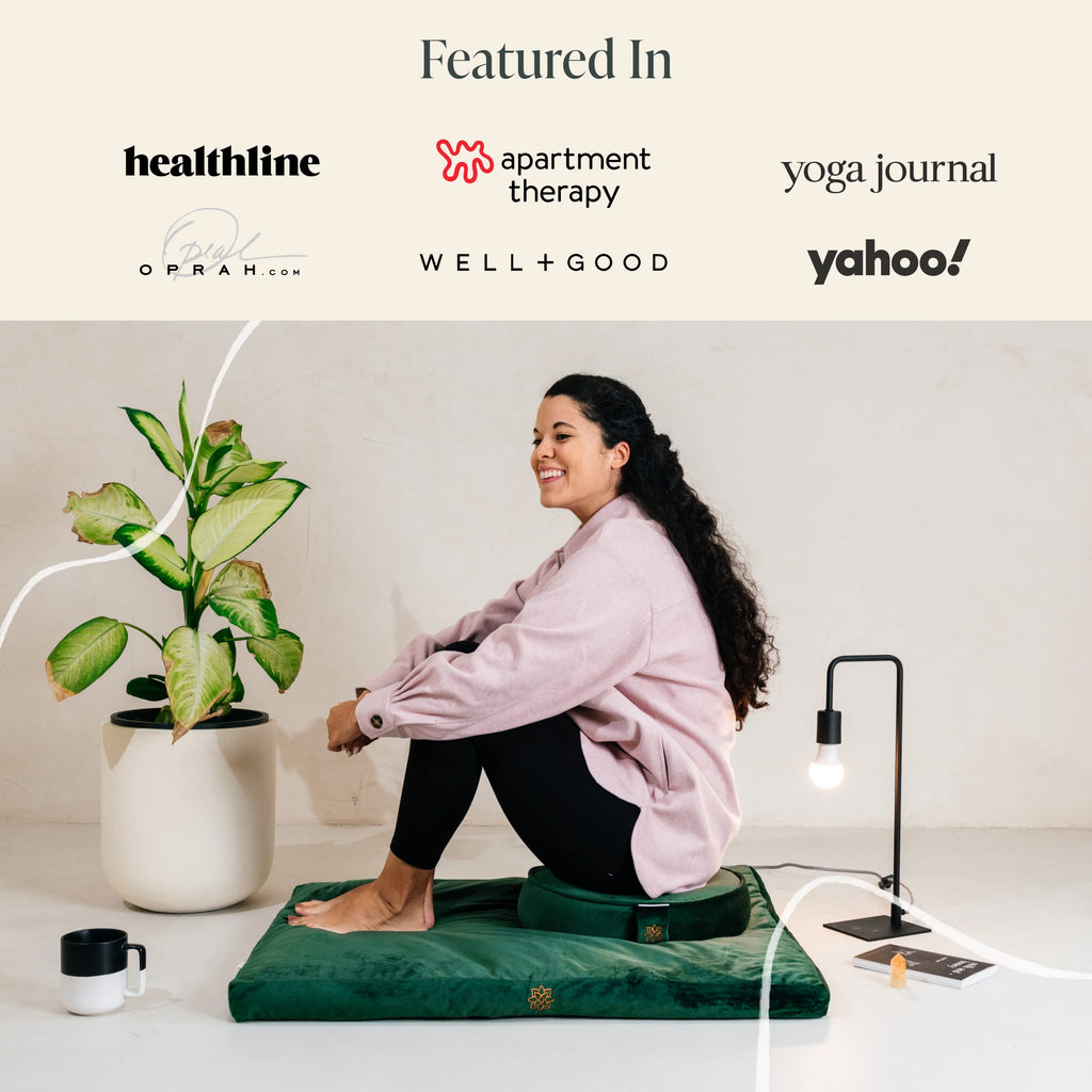 Mindful & Modern Zabuton Meditation Mat - Cotton Filled Yoga and Meditation Pad - Zabuton Meditation Cushion for Kneeling and Sitting Support - Large Rectangular Sitting Floor Pillow for Bench or Zafu