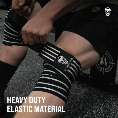 Gymreapers Knee Wraps for Squats and Powerlifting 72 Inch Compression Wraps with Strap for Men & Women Weightlifting Support