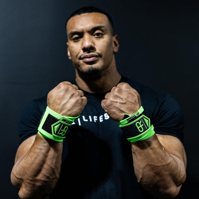 Heavy Duty Premium Wrist Wraps, More Elasticity, Reinforced Stitching, Extra Wide Strap, Strong Thumb Loop, Larry Wheels Weightlifting Wraps