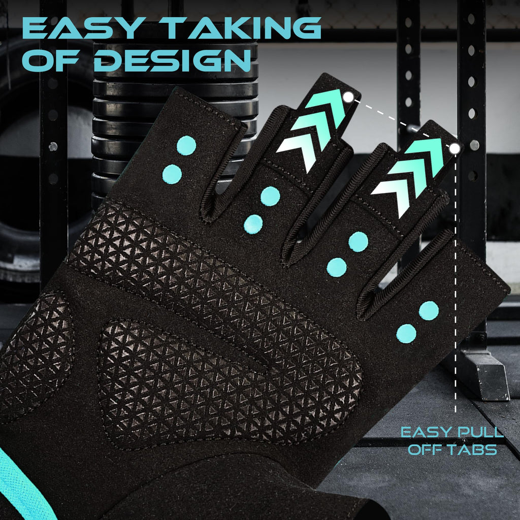 BEAST RAGE Workout Gloves for Men & Women - Fingerless Gym Gloves with Palm Protection, Breathable & Lightweight for Weightlifting, Cycling & Pull Up
