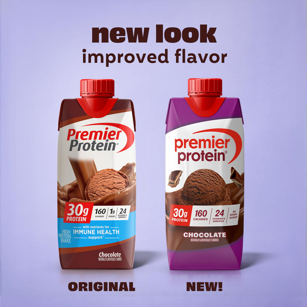 Premier Protein Shake, Vanilla, 30g Protein, 1g Sugar, 24 Vitamins & Minerals to Support Immune Health, 11 fl oz, Pack of 12 (Packaging May Vary)