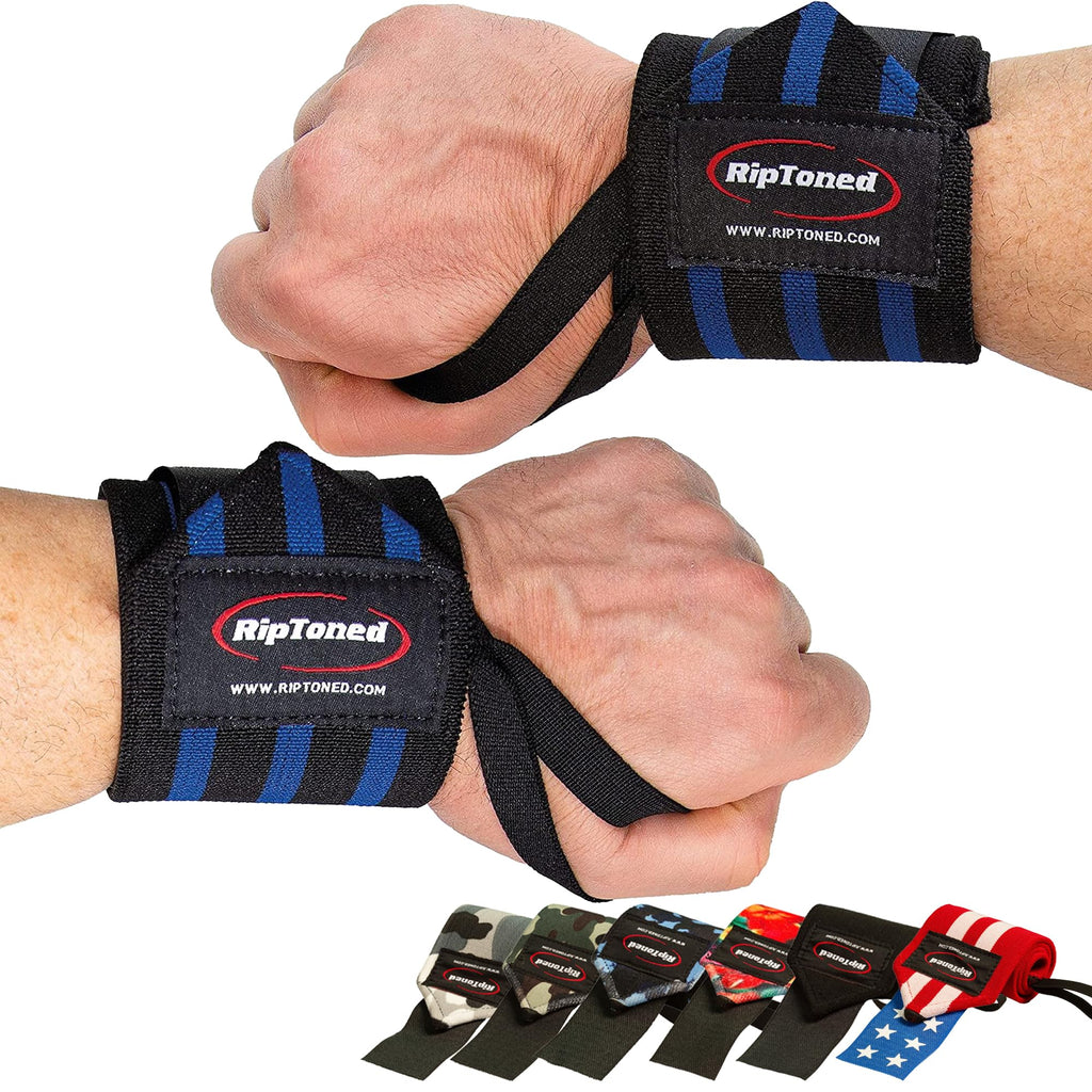 Rip Toned 18” Wrist Wraps - USPA Endorsed Wrist Straps for Weightlifting - Quality Wrist Support - Adjustable, Durable, Machine Washable - Gym Wraps for Powerlifting - for Men & Women