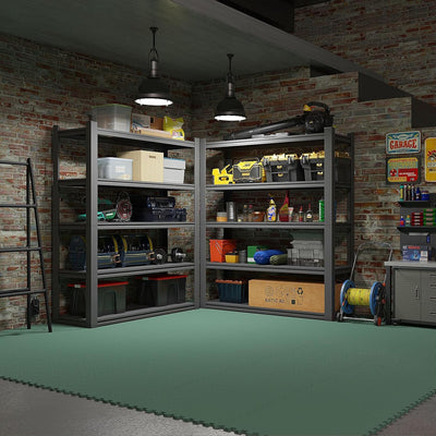 Home Gym Mat, Puzzle Exercise Mat, EVA Interlocking Foam Floor Tiles for Home Workout Equipment and Kids' Play Areas - Grey, 24 in x 24 in x ½ in - 12 Tiles (Grey, 12 Pack, 48 SQ FT)