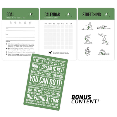 NewMe Fitness Stretching Workout Cards, Instructional Fitness Deck for Women & Men, Beginner Fitness Guide to Training Exercises at Home or Gym