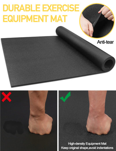 Treadmill Mat 96"x36", WERCHO Walking Pad Mat for Carpet Hardwood Floors 6mm Heavy-Duty Exercise Equipment Mat for Rowing Machine, Treadmil Pad, Spin Bike, Elliptical Trainer, Home, Gym