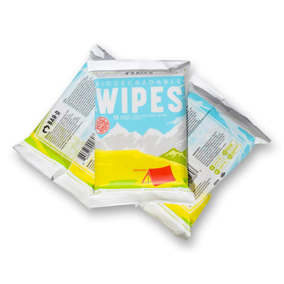 Bar-D Biodegradable Body Wipes with Tea Tree Oil & Aloe Vera - Refreshing Shower Wipes Great for Camping, Hiking, Post Workout and Travel (3-Pack, 10 Wipes/Pack)
