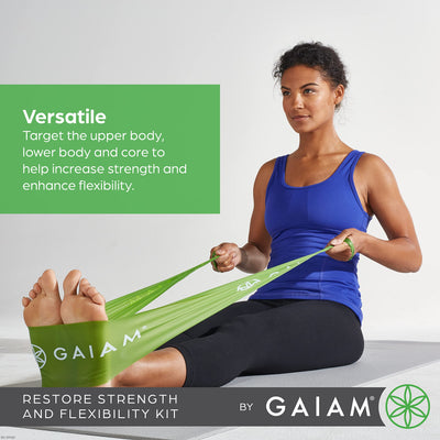 Gaiam Restore Strength and Flexibility Resistance Band Kit Set