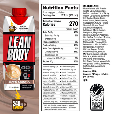 Labrada Lean Body Ready-to-Drink Cookies and Cream Protein Shake, 40g Protein, Whey Blend , 0 Sugar, Gluten No, 22 Vitamins & Minerals, (Recyclable Carton & Lid - Pack of 12) LABRADA , 17 Fl Oz (Pack of 12)