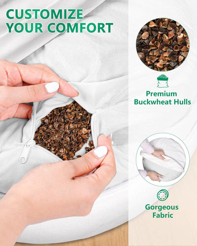 Hihealer Meditation Cushion, Traditional Tibetan Meditation Pillow Velvet Cover - Large Floor Cushion Seating for Adults - Yoga Buckwheat Bolster for Women、Moms