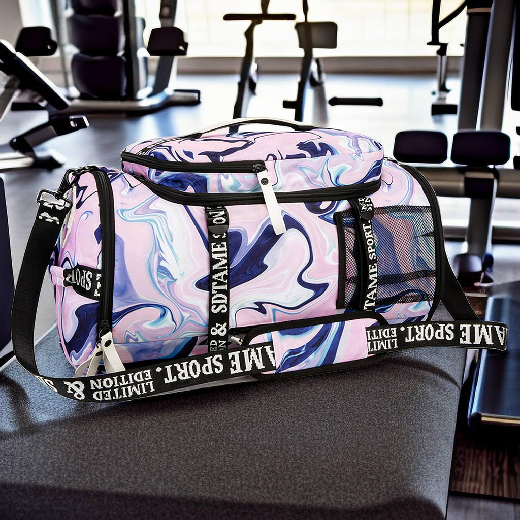 Gym Duffle Bag Backpack with Shoe Compartment,4 ways Travel Backpack for Women and Men,Multi-Functional Weekender bag with Waterproof Layer&Laptop Compartment for Fitness, Travel,Camping