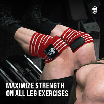 Gymreapers Knee Wraps for Squats and Powerlifting 72 Inch Compression Wraps with Strap for Men & Women Weightlifting Support