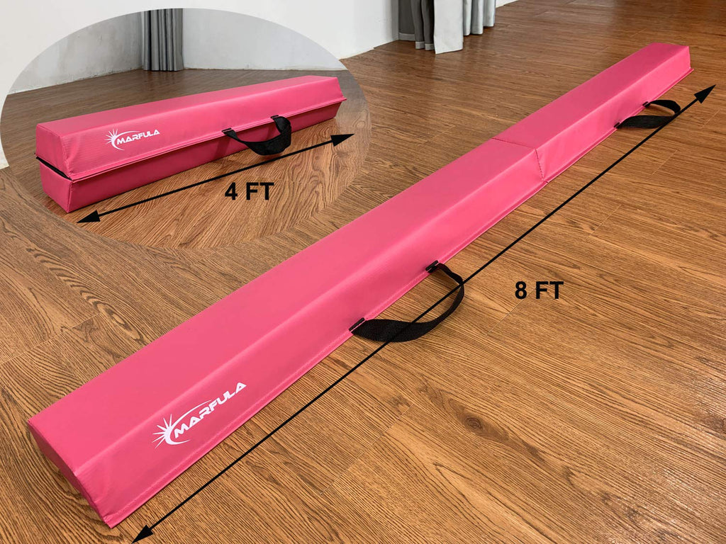 MARFULA Balance Beam - Folding Floor Gymnastics Equipment for Kids, Non Slip Base - 6 FT to 10 FT for Home Gym Use