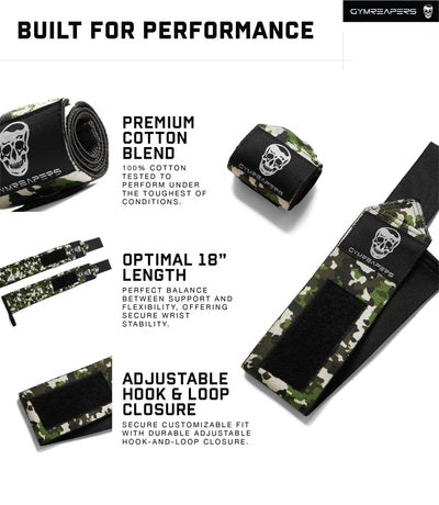 Gymreapers Weightlifting Wrist Wraps (IPF Approved) 18" Professional Quality Wrist Support with Heavy Duty Thumb Loop - Best Wrap for Powerlifting Competition, Strength Training, Bodybuilding