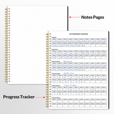 Fitness Journal Workout Planner for Women & Men, A5 (6.4" x 8.3") Workout Journal Log Book Planner Gift for Track Gym Essentials, Home Workouts, Track Progress, Achieve Wellness Goals, Pink