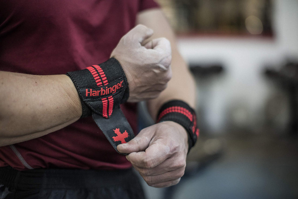 Harbinger Red Line 18-Inch Weightlifting Wrist Wraps for Men and Women (Pair)