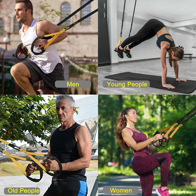 Home Resistance Training Kit for Home Gym - Resistance Bands Set with Handles, Door Anchor, Wall Mount, Guide for Full-Body Work.