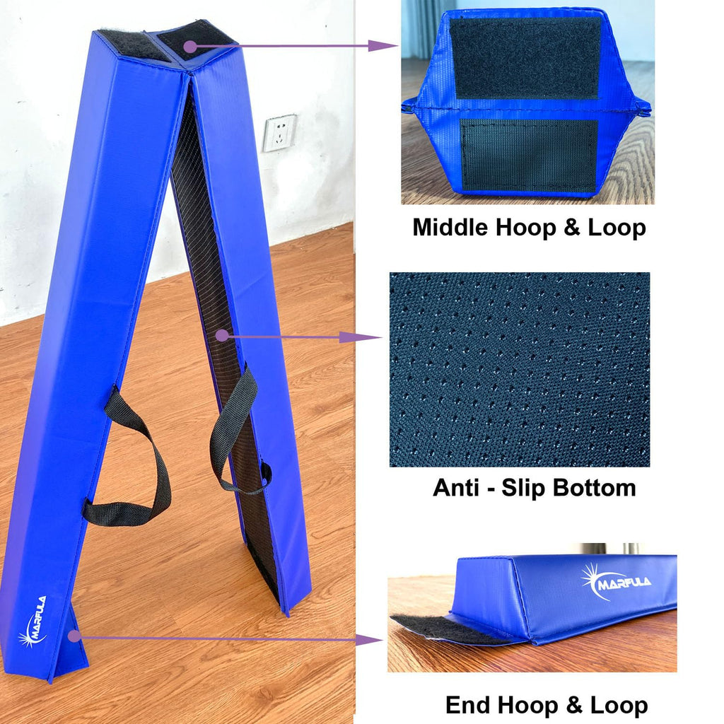 MARFULA Balance Beam - Folding Floor Gymnastics Equipment for Kids, Non Slip Base - 6 FT to 10 FT for Home Gym Use