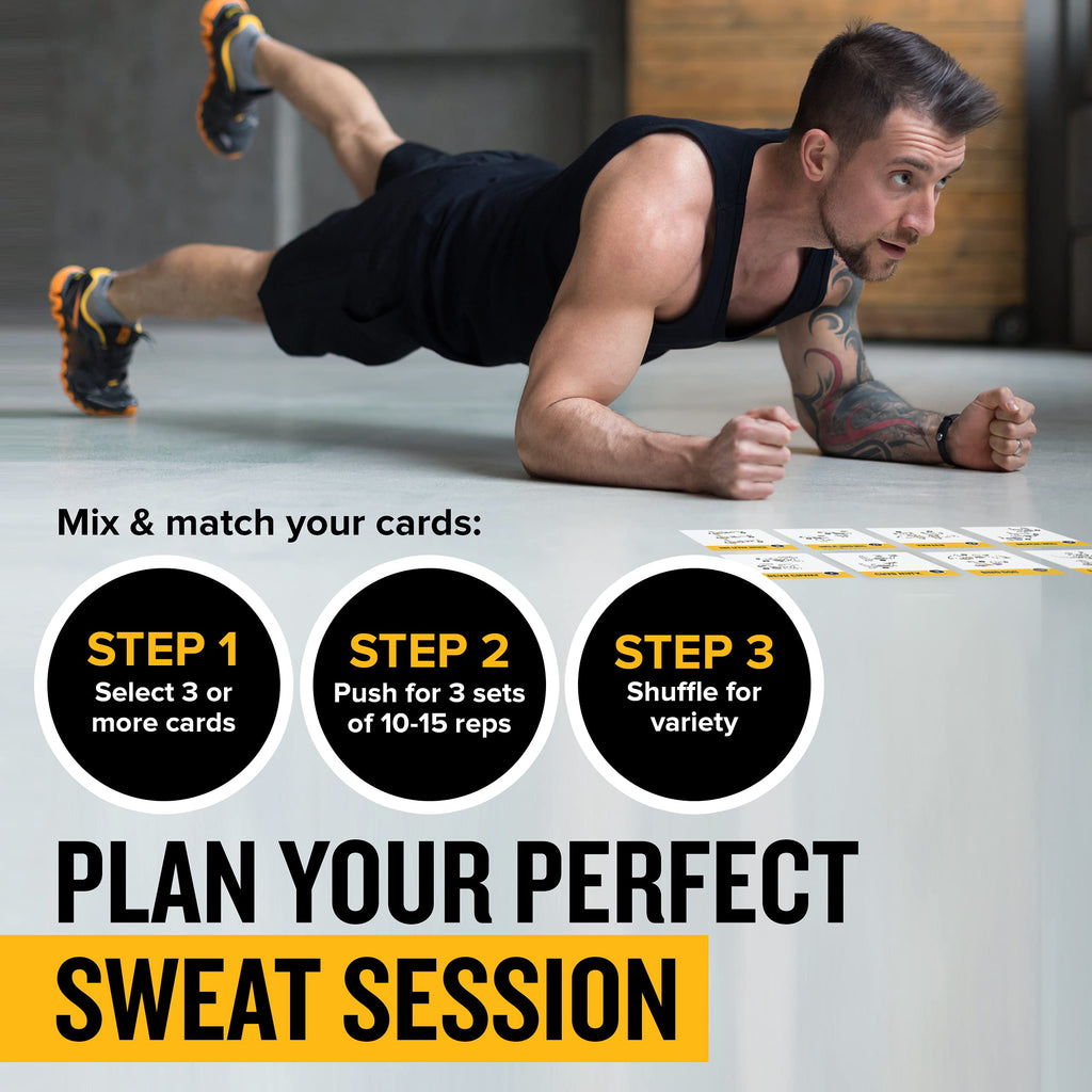 NewMe Fitness Stretching Workout Cards, Instructional Fitness Deck for Women & Men, Beginner Fitness Guide to Training Exercises at Home or Gym
