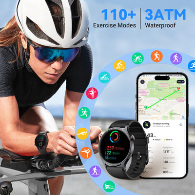 Fitpolo Smart Watch for Women,1.3" AMOLED Touchscreen Fitness Tracker, Make/Answer Calls, Heart Rate SpO2 Monitor, IP68 Waterproof, Sleep & Activity Tracking Smartwatch for Android Phones iPhone