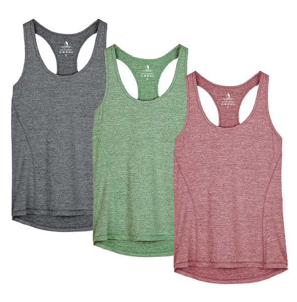 icyzone Women's Racerback Workout Athletic Running Tank Tops (Pack of 3)