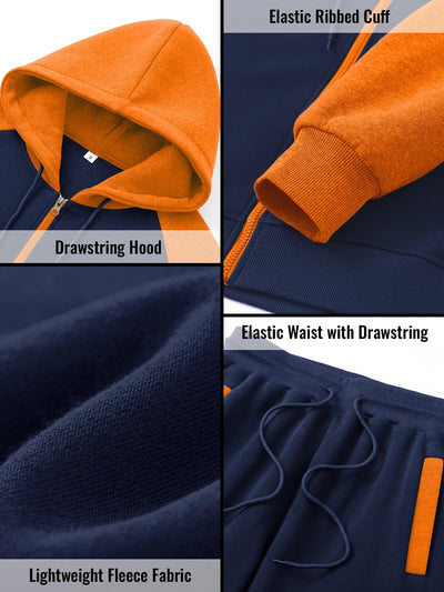 Men's Tracksuit 2 Pieces Set Zip Up Hoodie Sweatsuits Athletic Jogging Suit Set Casual Outfit with Pockets