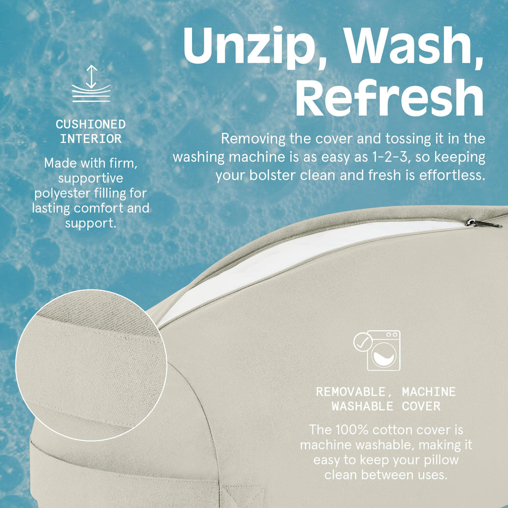 Retrospec Retrospec Sequoia Yoga Bolster Pillow - Meditation Cushion for Yoga Practices - Includes Machine Washable 100% Cotton Cover & Durable Carry Handle