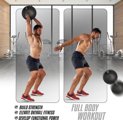 Yes4All Upgraded Fitness Slam Medicine Ball 10lbs for Strength, Power Workout | Exercise, Workout Ball | Orange Beast