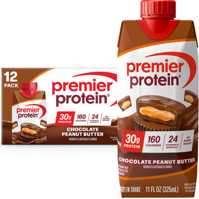 Premier Protein Shake, Vanilla, 30g Protein, 1g Sugar, 24 Vitamins & Minerals to Support Immune Health, 11 fl oz, Pack of 12 (Packaging May Vary)