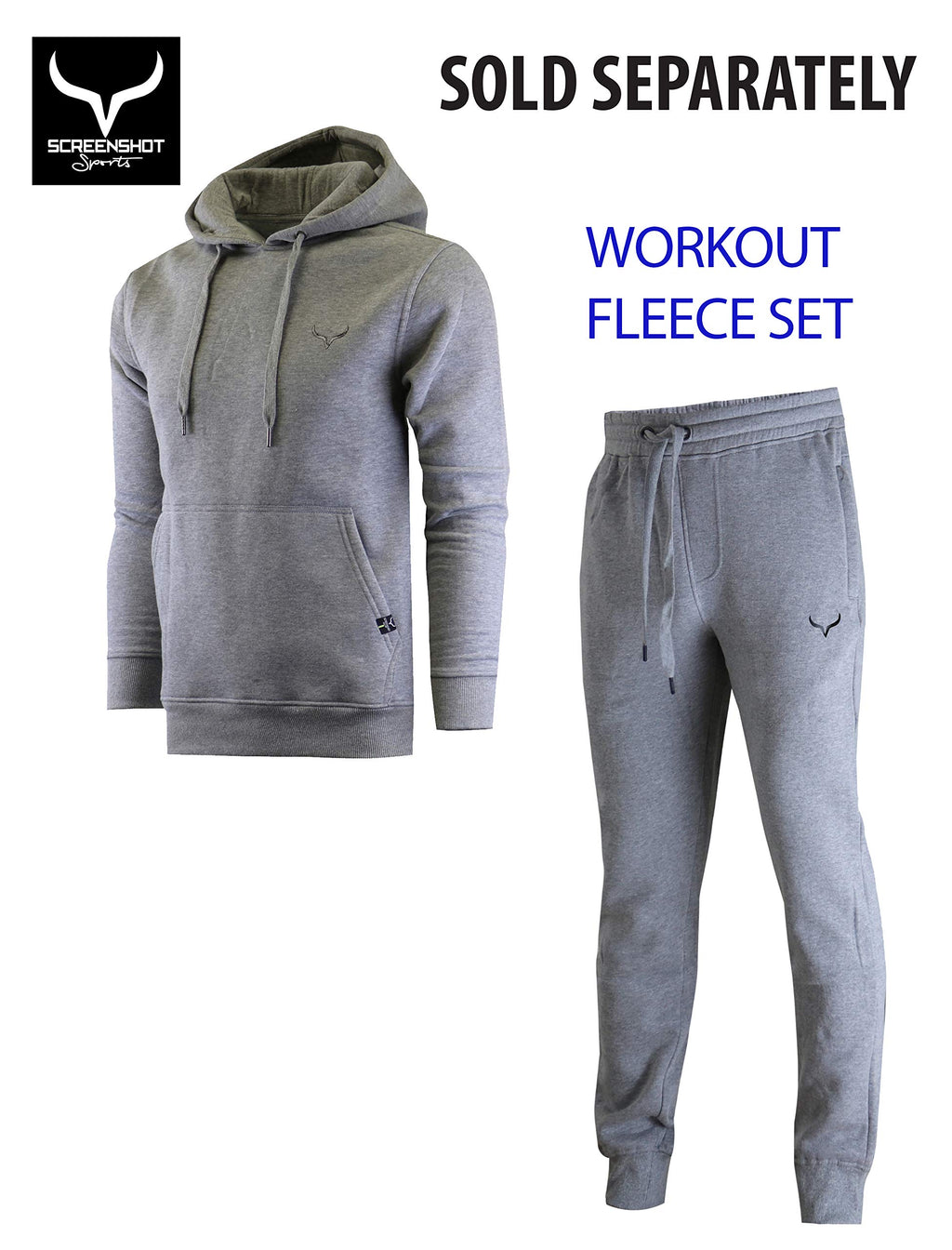 SCREENSHOT Sports Men's Gym Workout Full-Zip Hooded Active Sweatshirt