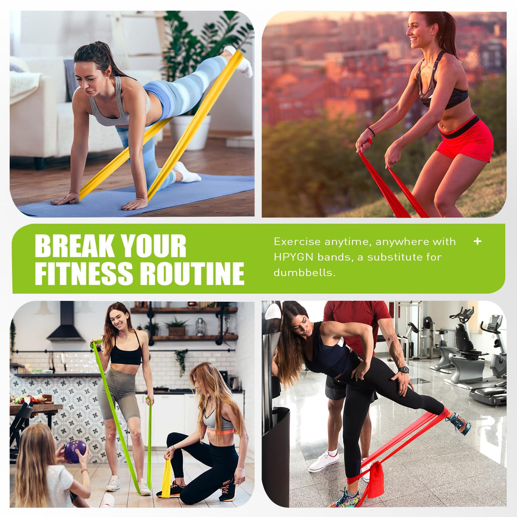 Resistance Bands, Exercise Bands, Physical Therapy Bands for Strength Training, Yoga, Pilates, Stretch Elastic Band with Different Strengths, Workout Bands for Home Gym