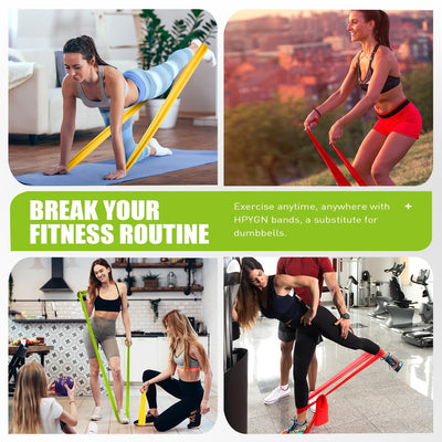 Resistance Bands, Exercise Bands, Physical Therapy Bands for Strength Training, Yoga, Pilates, Stretch Elastic Band with Different Strengths, Workout Bands for Home Gym