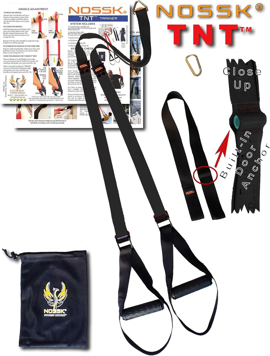 TNT PRO Suspension Fitness Trainer (Black) - Proud to be a USA Company