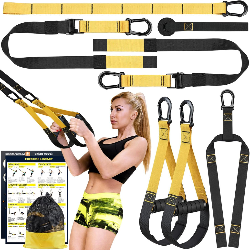 Home Resistance Training Kit | Bodyweight Resistance Bands with Handles, Door Anchor, Heavy Duty Exercise Bands | All-in-One Gym Workout Equipment for Home Fitness