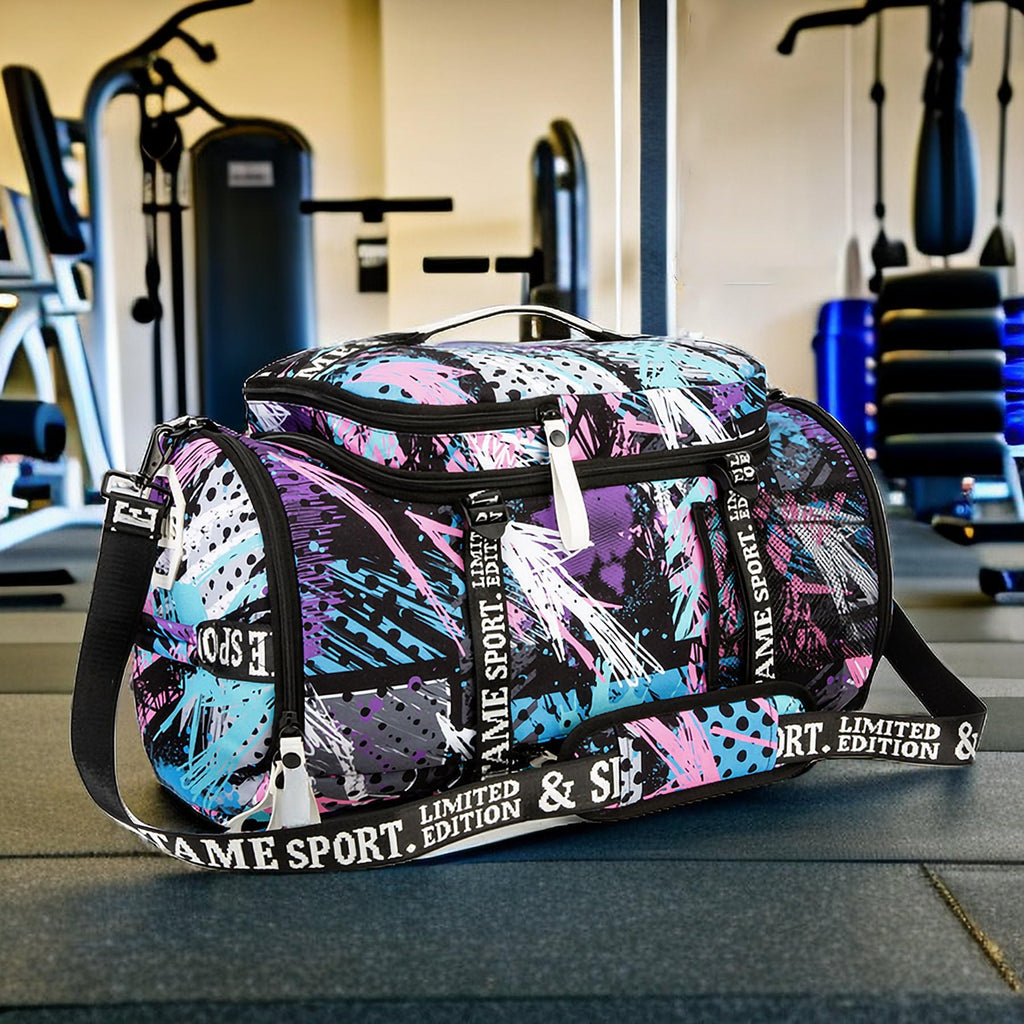 Gym Duffle Bag Backpack with Shoe Compartment,4 ways Travel Backpack for Women and Men,Multi-Functional Weekender bag with Waterproof Layer&Laptop Compartment for Fitness, Travel,Camping